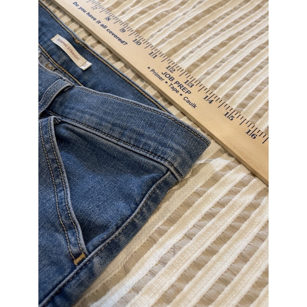 Levi's 314 Shaping Straight‎ trouser jean Womens W31 L32 Medium Wash Stretch - Picture 7 of 10